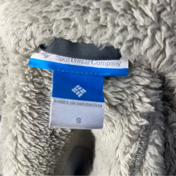 Columbia Sherpa Fleece Full Zip Stylish Green Jacket Women Small Hiking Camping - Picture 8 of 11